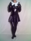 Sexy Black Halter Pleated Shiny Metallic zentai Dress